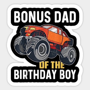 Bonus Dad Of The Birthday Boy Monster Truck Birthday Sticker